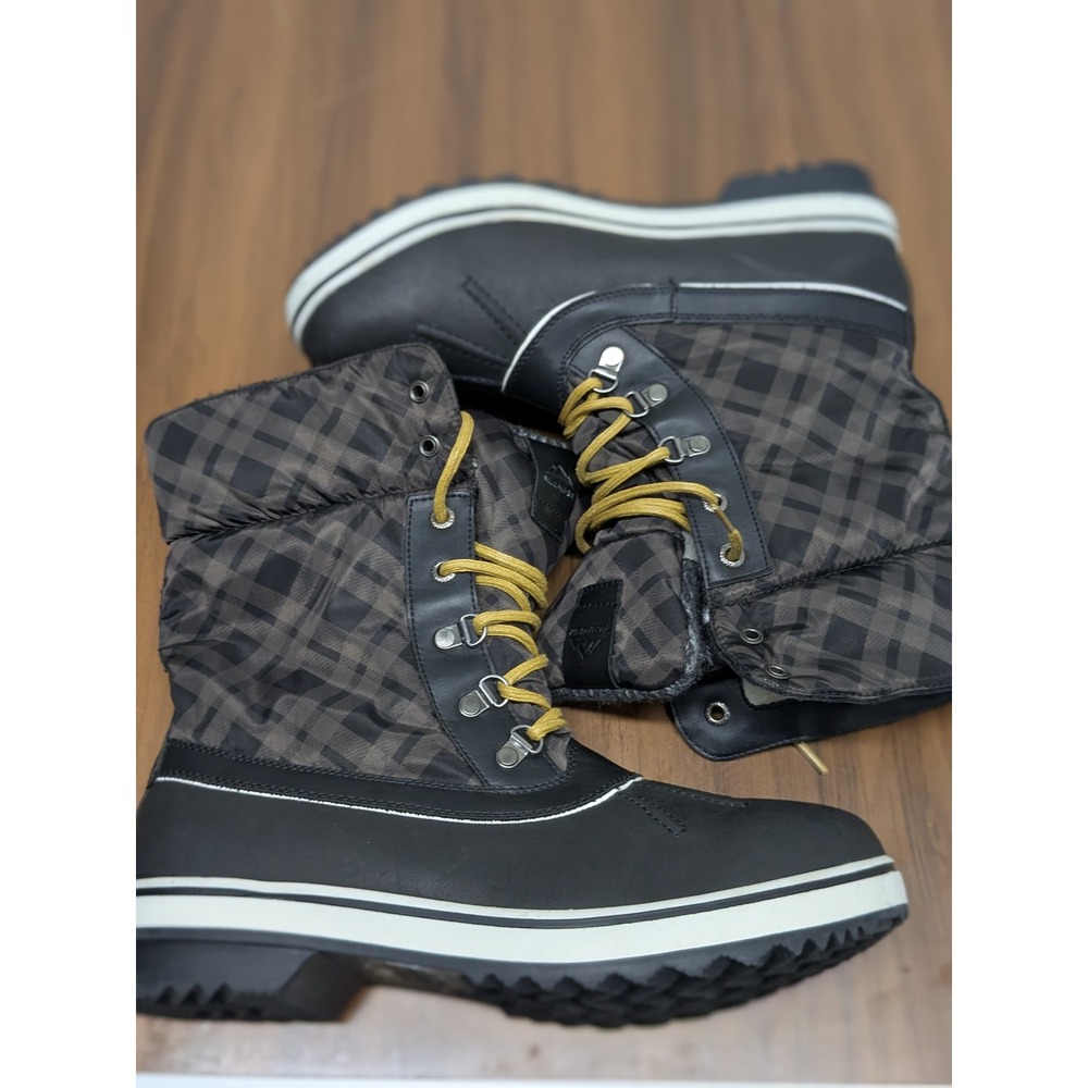 Aleader Insulated Duck Boots Mens size 11 Black Grey Waterproof Snow